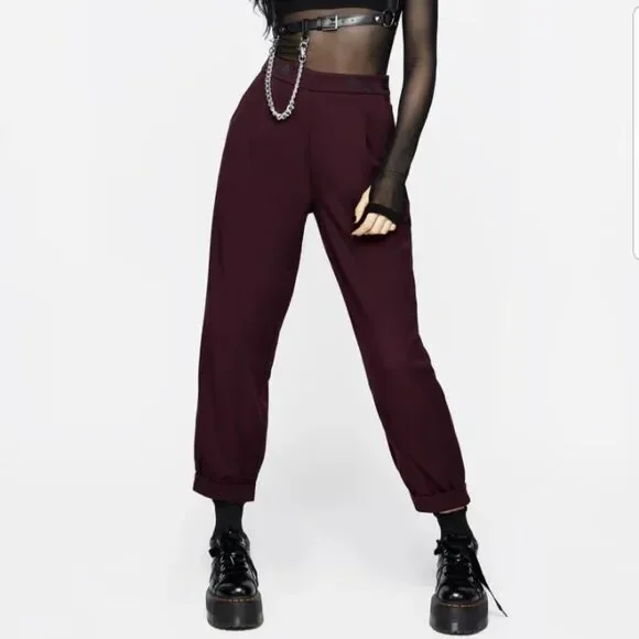 NWT Disturbia Floral Embroidered Balloon Trouser Purple Women's 8 - Picture 1 of 10